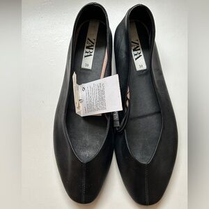 NWT Zara Classic Black Flats - size 38/7.5